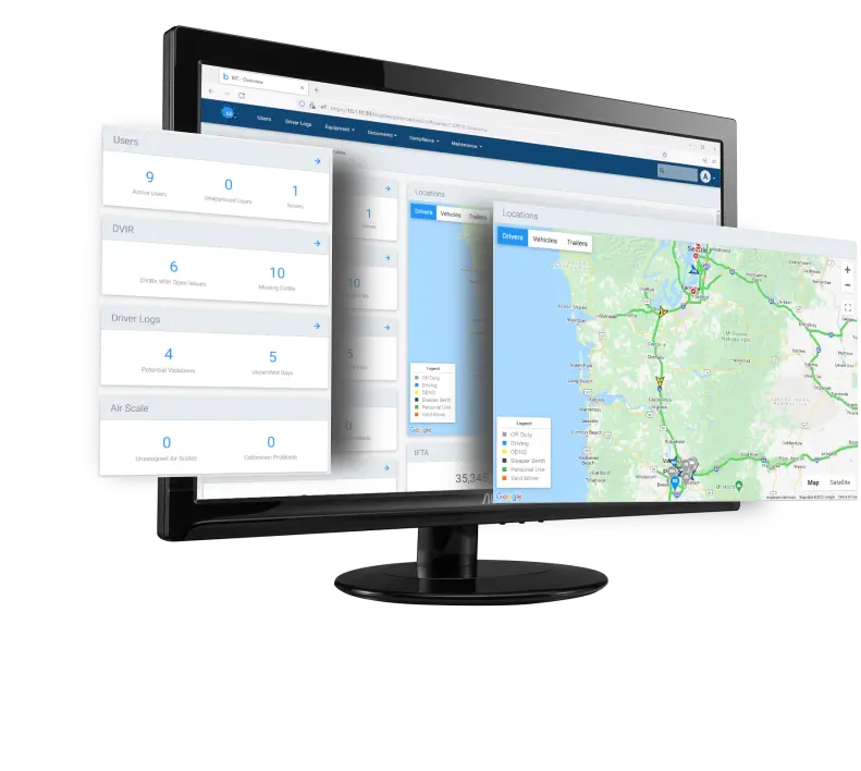 The Blue Ink Tech dashboard keeps your trucking companies data in one place